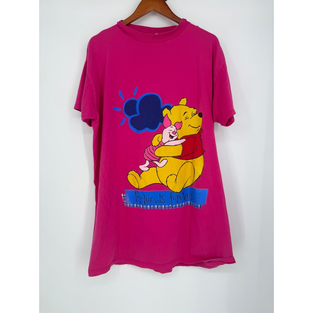 Vintage 90s Disney Pooh Womens Sleep Shirt One Size Friends Forever Piglet Night